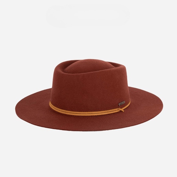 GIGI PIP Burnt Orange Wren Wide-Brim Fedora with Tan Trim - Picture 6 of 13